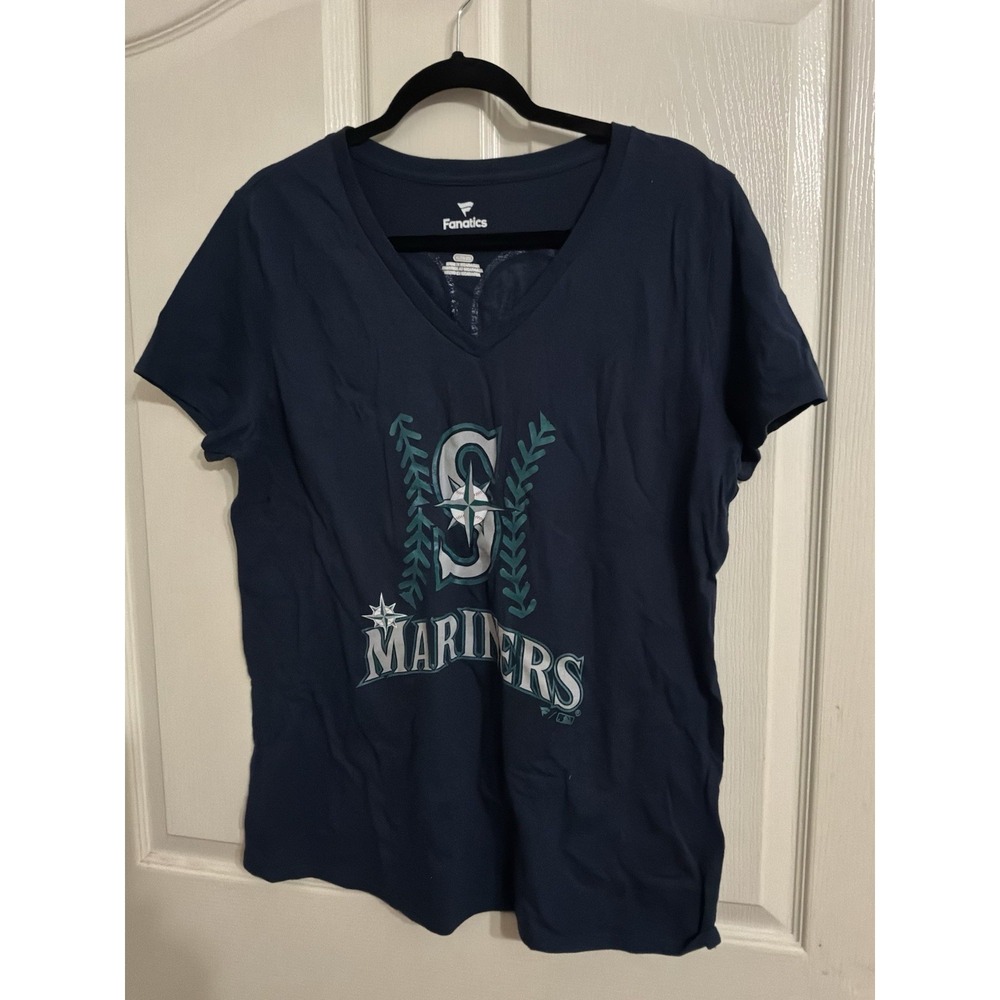 Seattle Mariners Raleigh V-Neck Short Sleeve Top Girls Size XL
